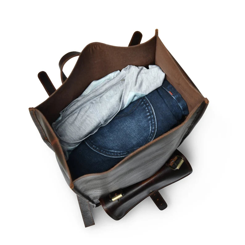 Personalized Leather Rolltop Backpack|Full Grain Leather Rolltop Rucksack Men|15" Laptop Backpack Her|Leather Travel Bag|Unique Gift For Him