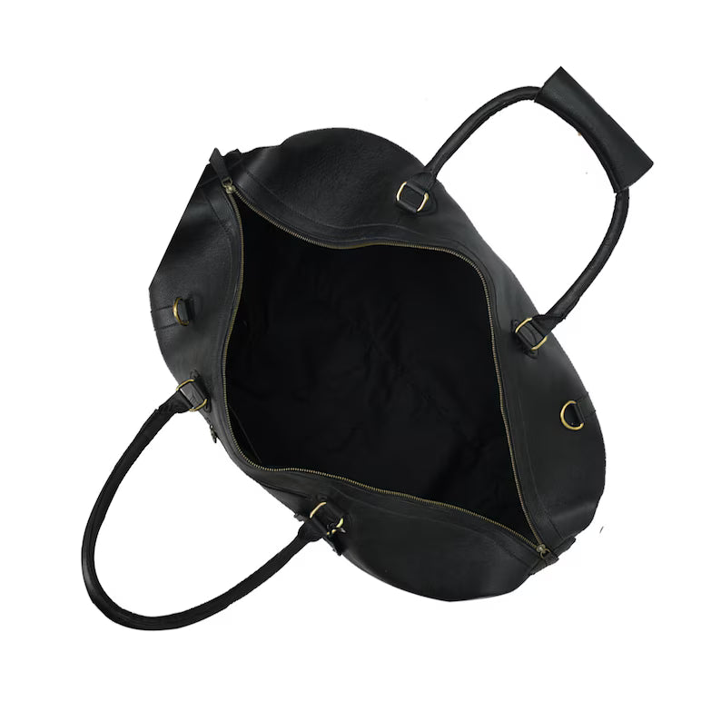 Personalized Mens Travel Bag|Black Leather Weekender Bag|Unique Gifts For Him| Handmade Full Grain Leather Duffle Bag| Leather Holdall Men