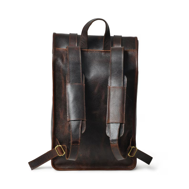 Personalized Leather Rolltop Backpack|Full Grain Leather Rolltop Rucksack Men|15" Laptop Backpack Her|Leather Travel Bag|Unique Gift For Him