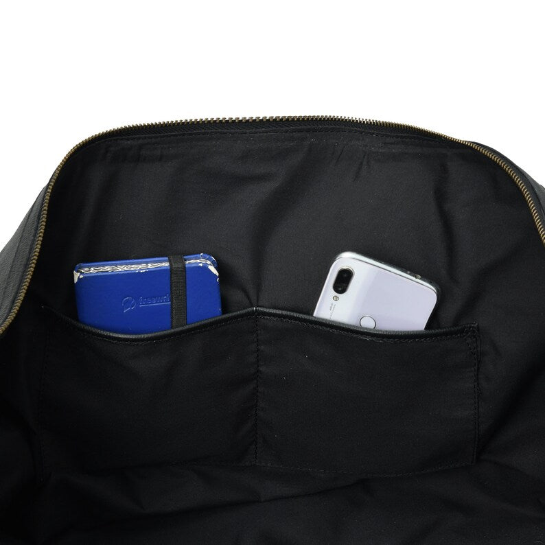 Personalized Mens Travel Bag|Black Leather Weekender Bag|Unique Gifts For Him| Handmade Full Grain Leather Duffle Bag| Leather Holdall Men